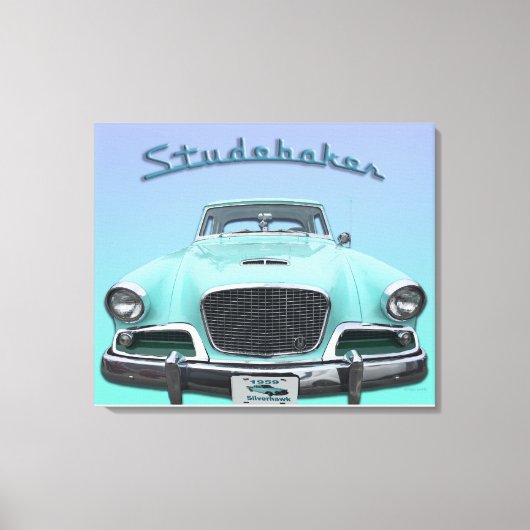 Vintag Classic Studebaker Silver Hawk 1959 Auto Leinwanddruck (Vorderseite)