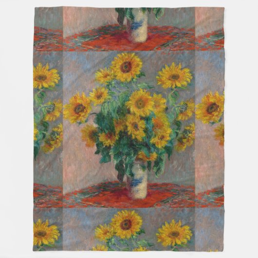 Vintag Claude Monet Bouquet Fleecedecke (Vorderseite)