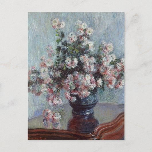 Vintag Claude Monet Chrysanthemas Postkarte (Vorderseite)