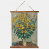 Vintag Claude Monet Jerusalem Artichokes Wandteppich Mit Holzrahmen (Vorderseite)