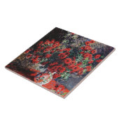 Vintag Claude Monet Red Chrysanthemas Fliese (Seite)