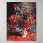 Vintag Claude Monet Red Chrysanthemas Poster (Vorne)