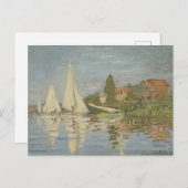 Vintag Claude Monet Regattas in Argenteuil Postkarte (Vorne/Hinten)