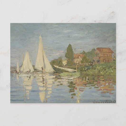 Vintag Claude Monet Regattas in Argenteuil Postkarte (Vorderseite)