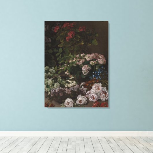 Vintag Claude Monet Spring Flowers Leinwanddruck (Insitu (Holzboden))