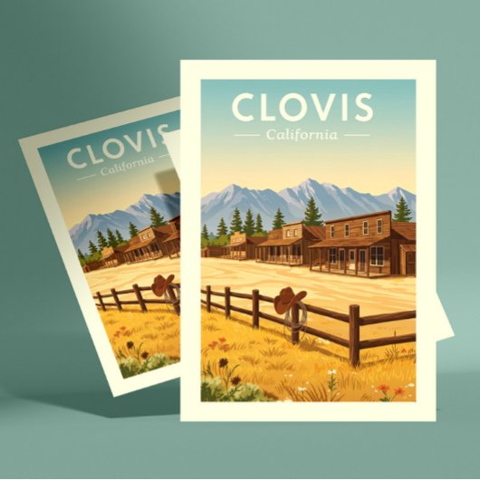Vintag Clovis California Postkarte