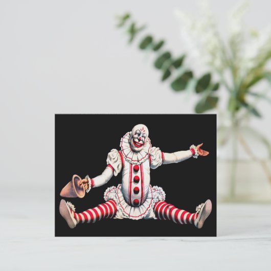 Vintag Clown Postkarte (Stehend Vorderseite)