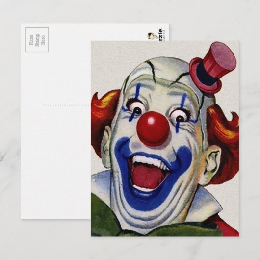 Vintag Clown Postkarte (Vorne/Hinten)