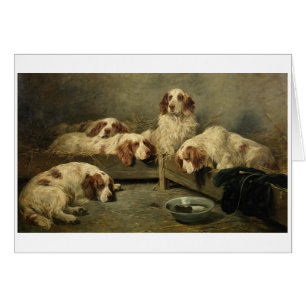 Vintag - Clumber Spaniels u. eine Maus,