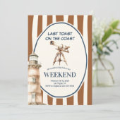 Vintag Coastal Lighthouse Einladung (Stehend Vorderseite)