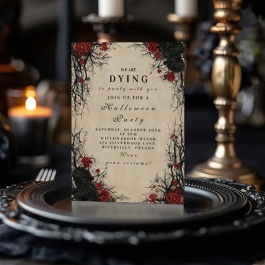 Vintag Cobweb Gothic Halloween Soirée Einladung