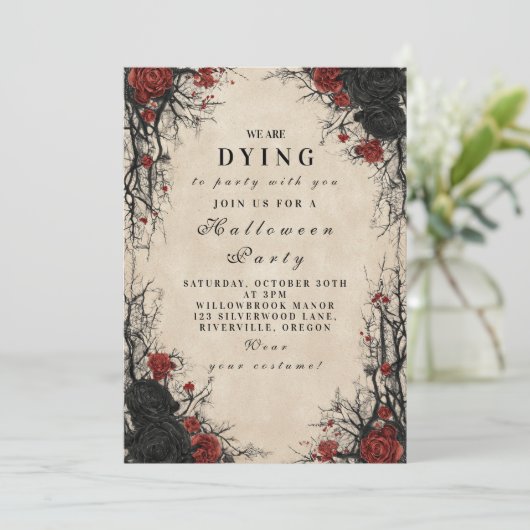 Vintag Cobweb Gothic Halloween Soirée Einladung (Stehend Vorderseite)