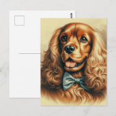 Vintag Cocker Spanel Ölgemälde Postkarte (Vorne/Hinten)
