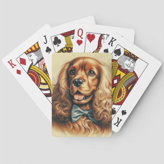 Vintag Cocker Spanel Ölgemälde Spielkarten (Rückseite)