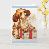 Vintag Cocker Spaniertagskarte Karte (Gelbe Blume)