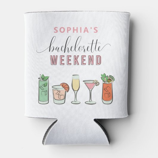 Vintag Cocktail Bachelorette Cooler Dosenkühler (Vorderseite)