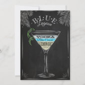 Vintag Cocktail Blue Lagoon Birthday Bash Einladung (Rückseite)