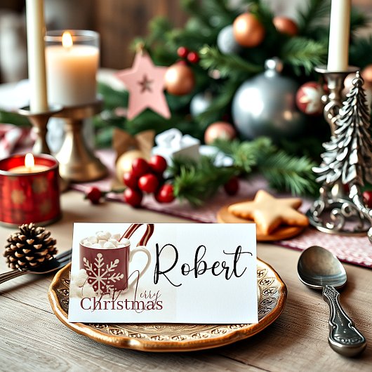Vintag Cocoa Frohe Weihnachten Platzkarte