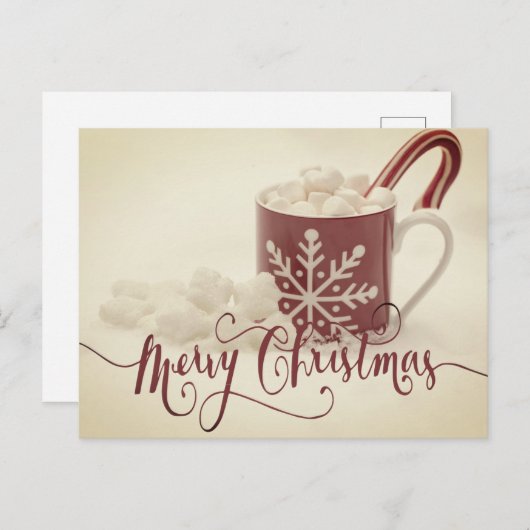 Vintag Cocoa Frohe Weihnachten Postkarte (Vorne/Hinten)