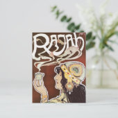 Vintag Coffee Girl Nouveau Ad - Rajah Coffee Postkarte (Stehend Vorderseite)