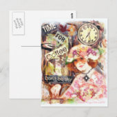 Vintag Coffee Lady Postcard Postkarte (Vorne/Hinten)