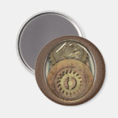 Vintag Cogs Steampunk Runde Magnet (Vorderseite/Rückseite)