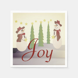 Vintag Color Snowman Serviette