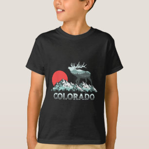 Vintag Colorado Elk Hunter Conservation Retro Gra T-Shirt