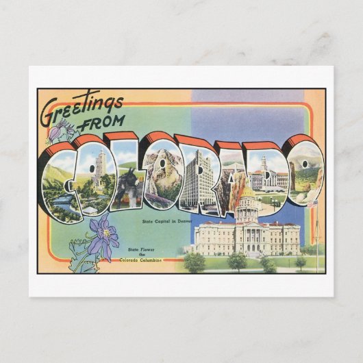 Vintag Colorado Postkarte (Vorderseite)
