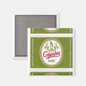 "Vintag-Columbia-Bier-Etikett" Magnet (Vorderseite/Rückseite)