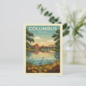Vintag Columbus Georgia Postkarte (Stehend Vorderseite)