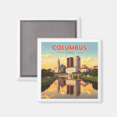 Vintag Columbus Ohio Magnet (Vorderseite/Rückseite)