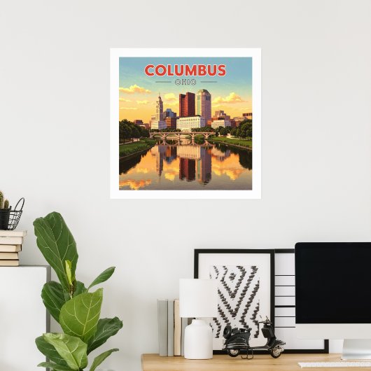 Vintag Columbus Ohio Poster (Heimbüro)