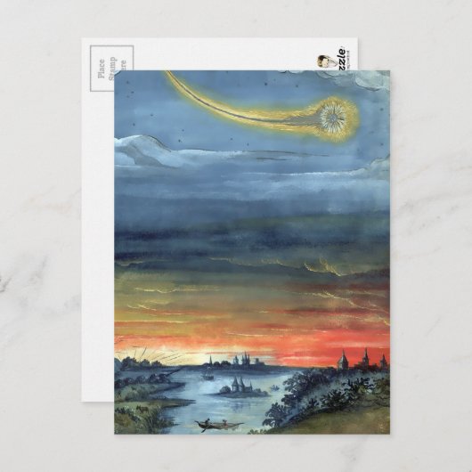 Vintag Comet Book Illustration Aczime Postkarte (Vorne/Hinten)