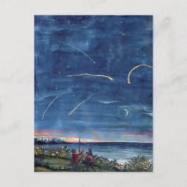 Vintag Comet Book Illustration Etoiles Couzantes Postkarte