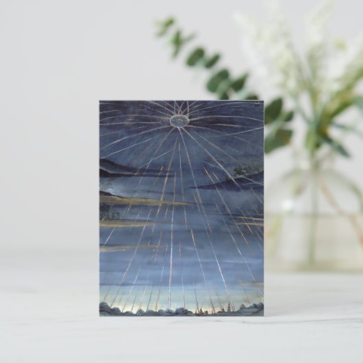 Vintag Comet Book Illustration Mitternacht Postkarte (Stehend Vorderseite)