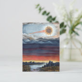 Vintag Comet Book Illustration Rosa Postkarte (Stehend Vorderseite)