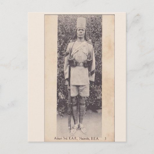 Vintag, Commonwealth-Soldat, Nairobi, Kenia Postkarte (Vorderseite)