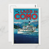 Vintag Como See Italienische Reiseanzeige Postkarte (Vorne/Hinten)
