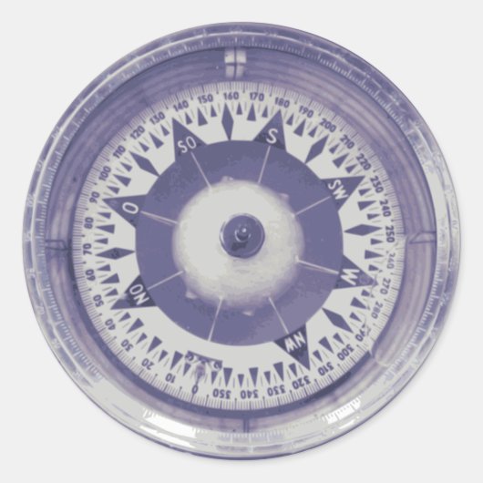 Vintag Compass Nautic Runder Aufkleber (Vorderseite)
