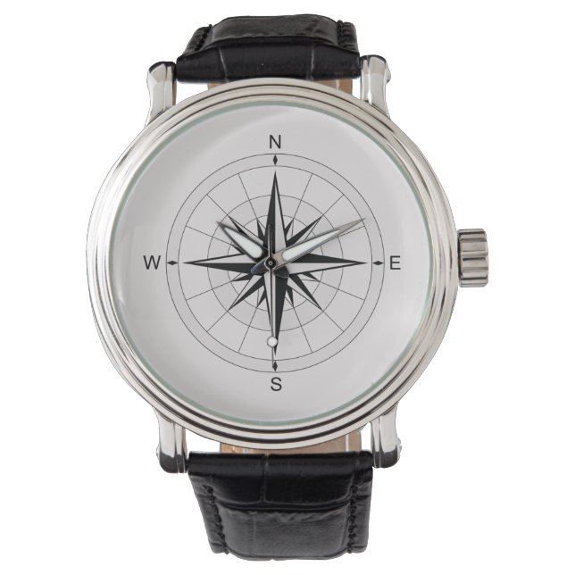 Vintag Compass-Rose Armbanduhr (Vorderseite)
