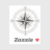 Vintag Compass-Rose Aufkleber (Blatt)