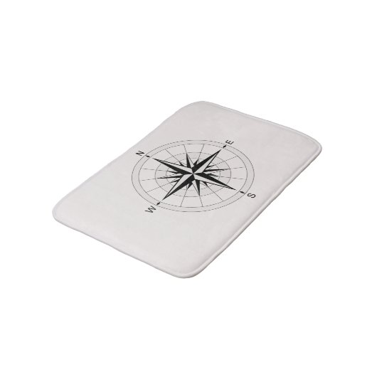 Vintag Compass-Rose  Badematte (Schrägansicht)