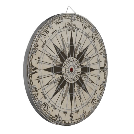 Vintag Compass-Rose Dartscheibe (Vorderseite Links)