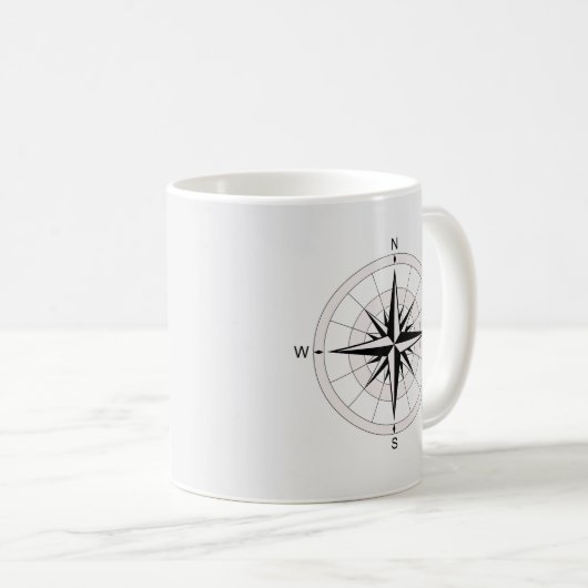 Vintag Compass-Rose  Kaffeetasse (VorderseiteRechts)