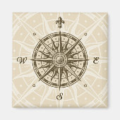 Vintag Compass-Rose Magnet (Vorne)
