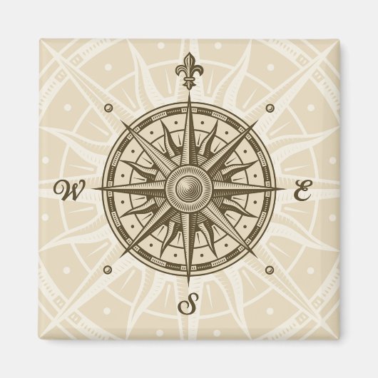 Vintag Compass-Rose Magnet (Vorne)