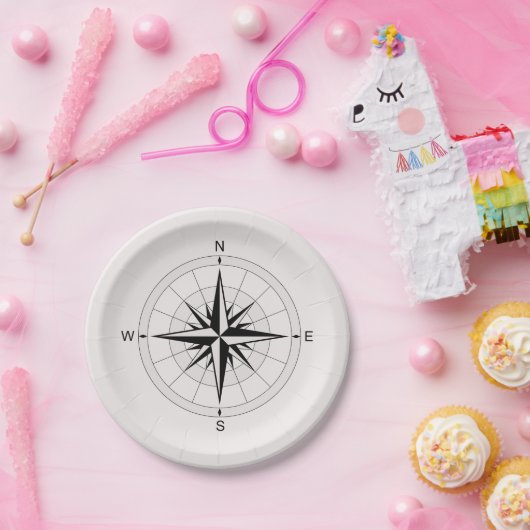 Vintag Compass-Rose  Pappteller (Party)