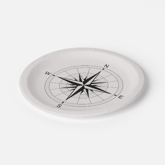 Vintag Compass-Rose  Pappteller (Schrägansicht)