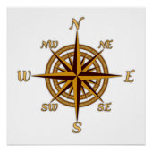 Vintag Compass-Rose Poster (Vorderseite)